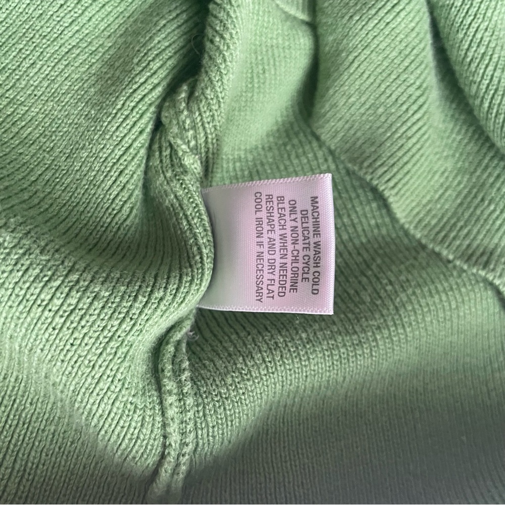 Lime Green Dressbarn 3/4 Sleeve Square Neck Soft Cotton Blend Sweater Top Blouse - Picture 8 of 8